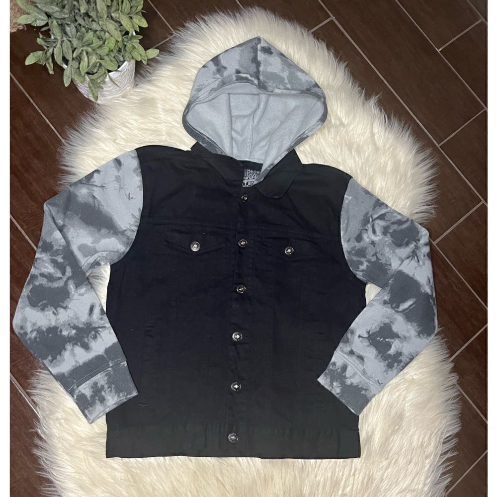 Brooklyn Cloth LLC black denim vest w/ tie dye sz Large